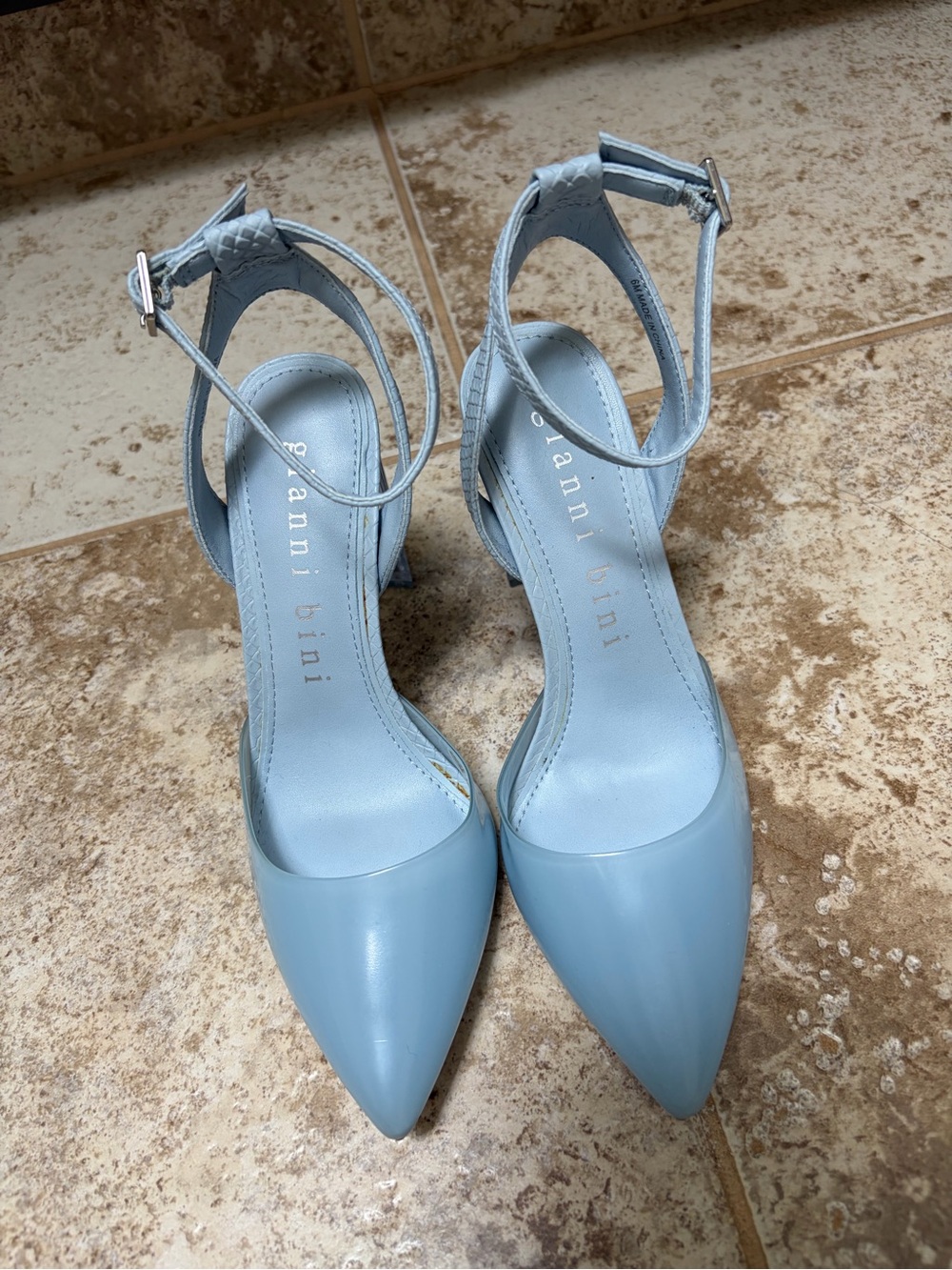 Gianni Bini Powder Blue Pointed Toe Ankle-Strap Heels
